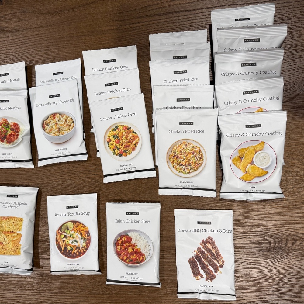 Assorted Epicure Seasonings and Mixes